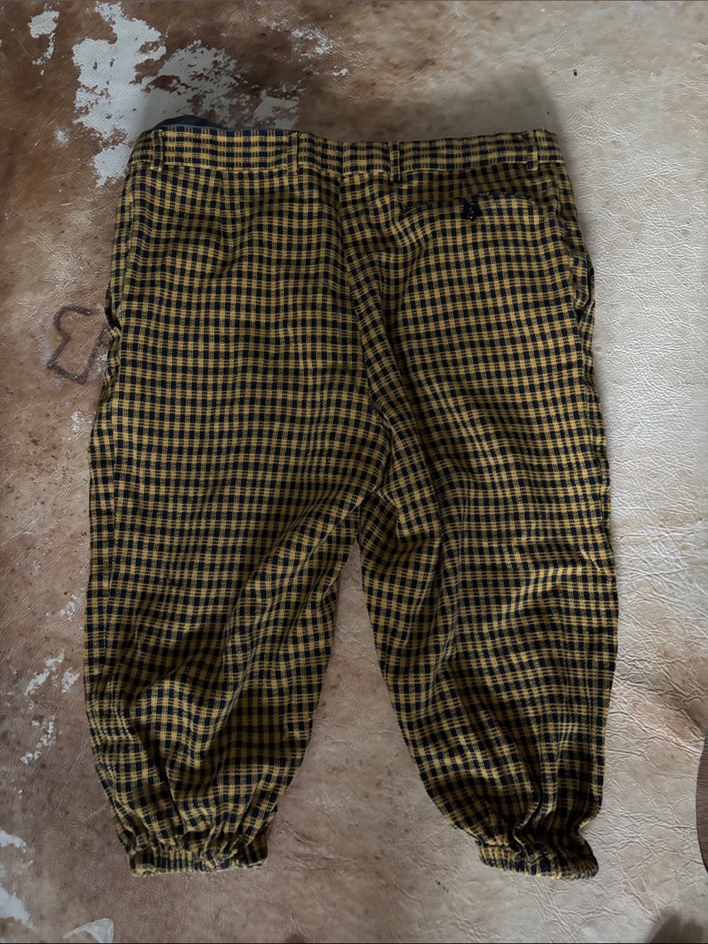 Vintage Yellow and Black Check Cotton Bottoms with flaws. - Picture 13 of 16